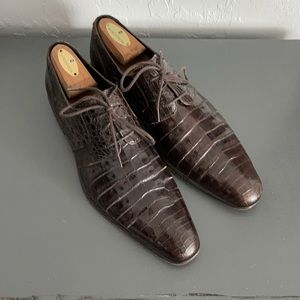Men’s Mezlan Crocodile Chocolate Brown Shoes